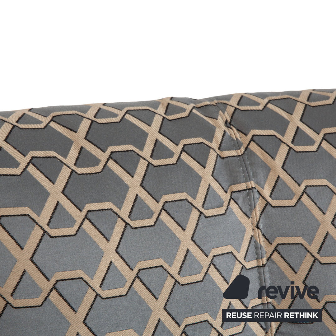 Roche Bobois Escapade Stoff Zweisitzer Grau Blau Sofa Daybed