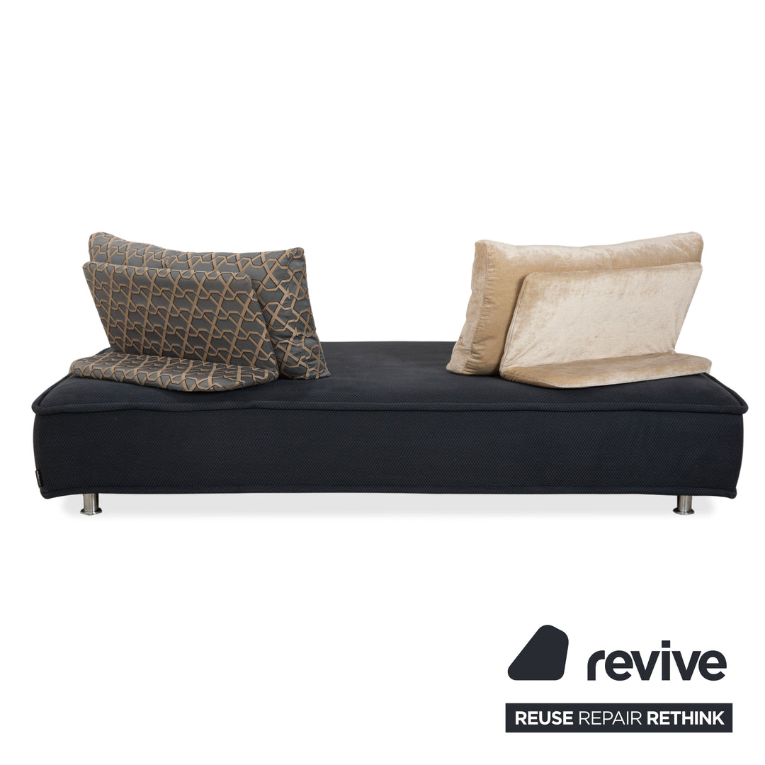 Roche Bobois Escapade Stoff Zweisitzer Grau Blau Sofa Daybed