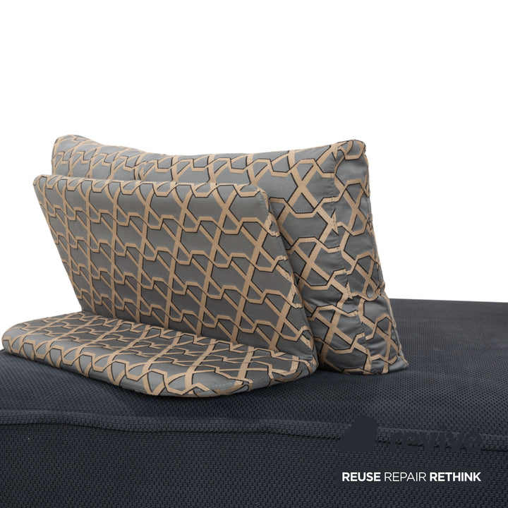 Roche Bobois Escapade Stoff Zweisitzer Grau Blau Sofa Daybed