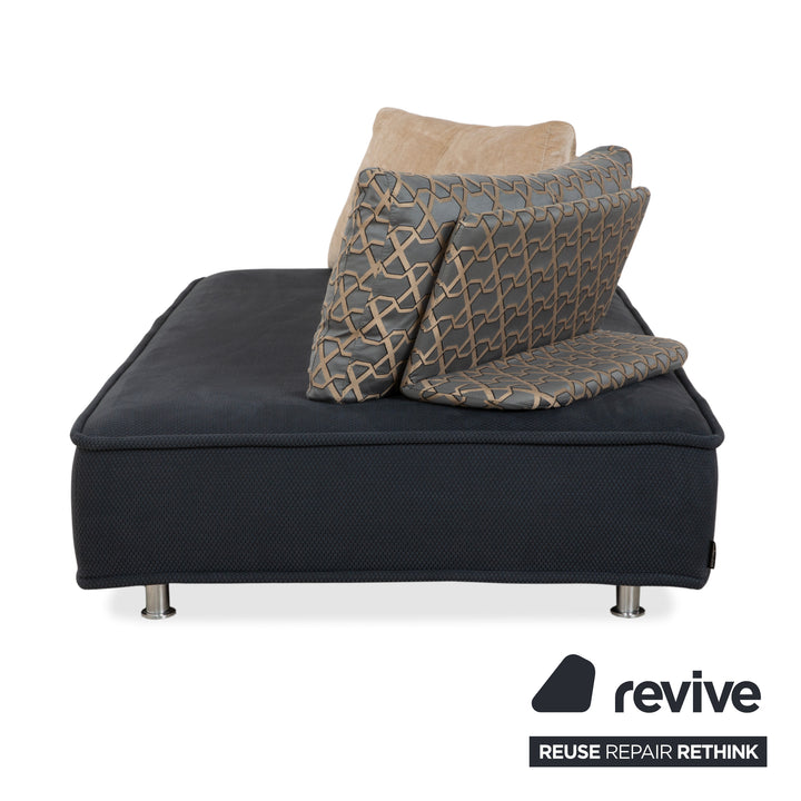 Roche Bobois Escapade Stoff Zweisitzer Grau Blau Sofa Daybed