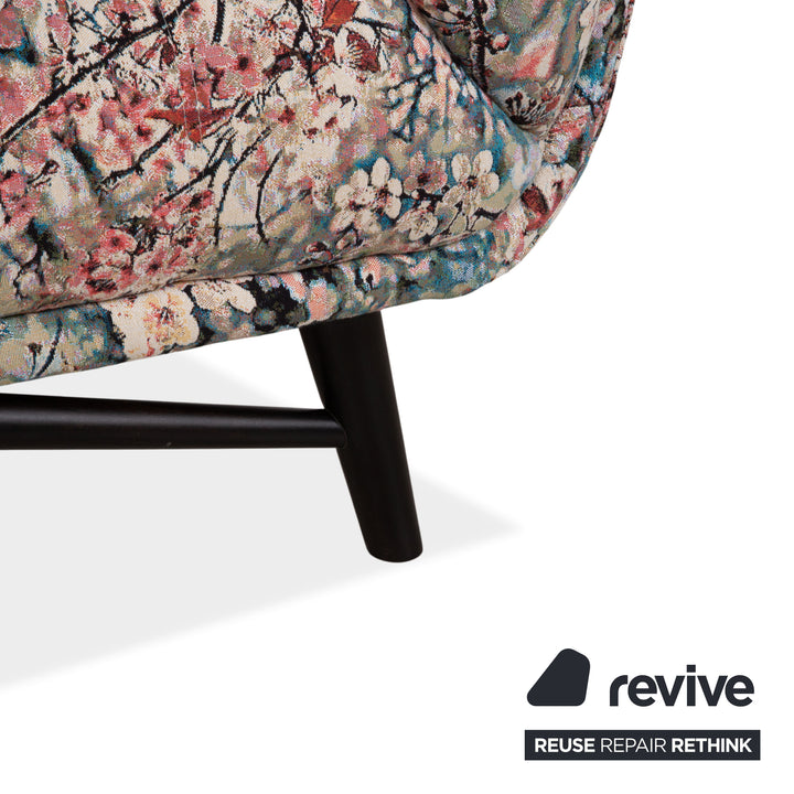 Canapé en tissu deux places Roche Bobois Profile multicolore rose bleu rouge beige