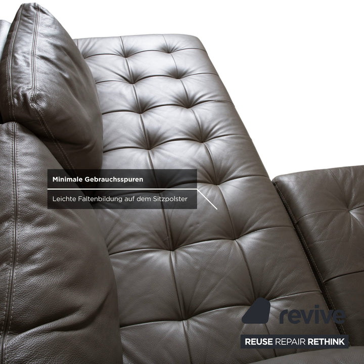 Roche Bobois Serenity Leder Ecksofa Braun Grau Taupe Sofa Cocuh
