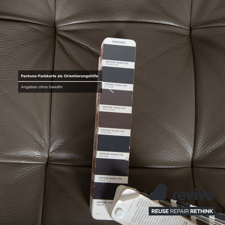 Roche Bobois Serenity Leder Ecksofa Braun Grau Taupe Sofa Cocuh