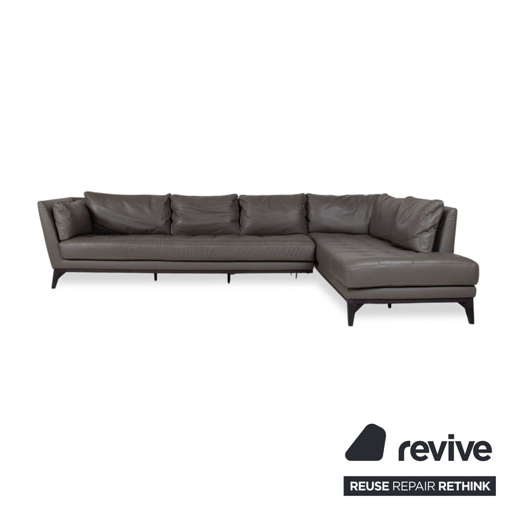 Roche Bobois Serenity Leder Ecksofa Braun Grau Taupe Sofa Cocuh