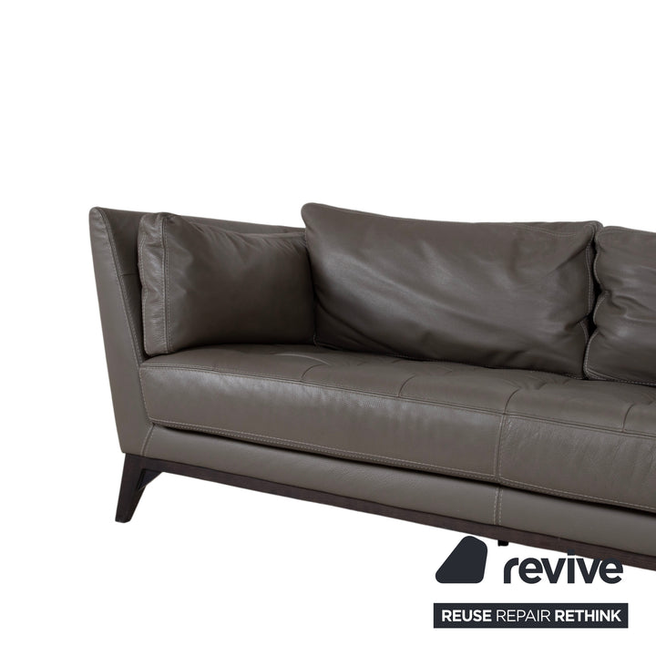 Roche Bobois Serenity Leder Ecksofa Braun Grau Taupe Sofa Cocuh