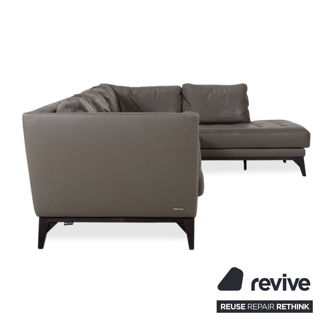 Roche Bobois Serenity Leder Ecksofa Braun Grau Taupe Sofa Cocuh