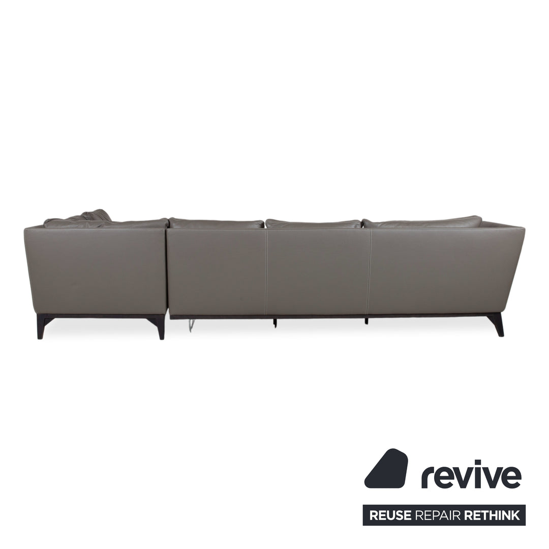 Roche Bobois Serenity Leder Ecksofa Braun Grau Taupe Sofa Cocuh