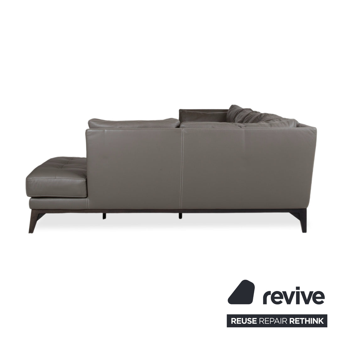 Roche Bobois Serenity Leder Ecksofa Braun Grau Taupe Sofa Cocuh