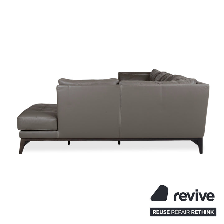 Roche Bobois Serenity Leder Ecksofa Braun Grau Taupe Sofa Cocuh