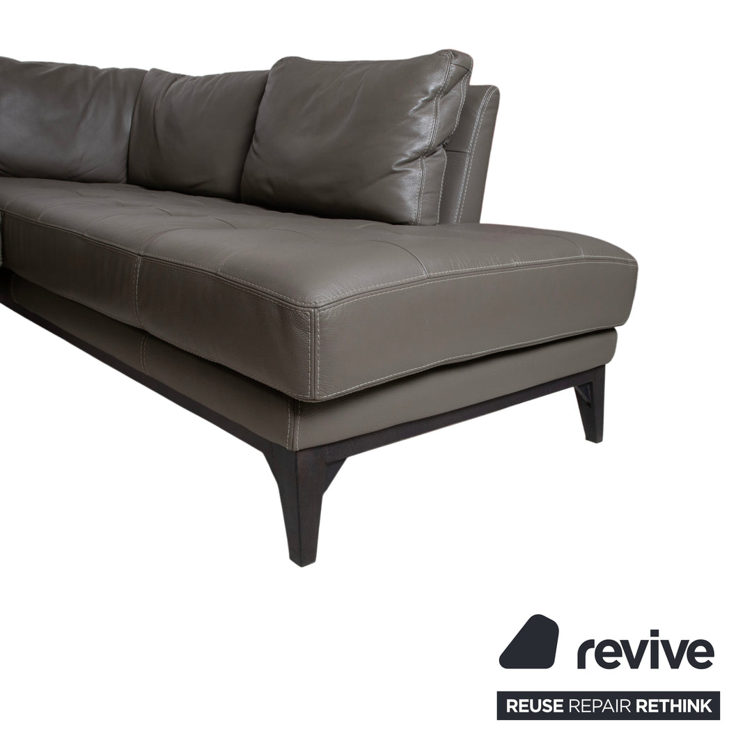 Roche Bobois Serenity Leder Ecksofa Braun Grau Taupe Sofa Cocuh