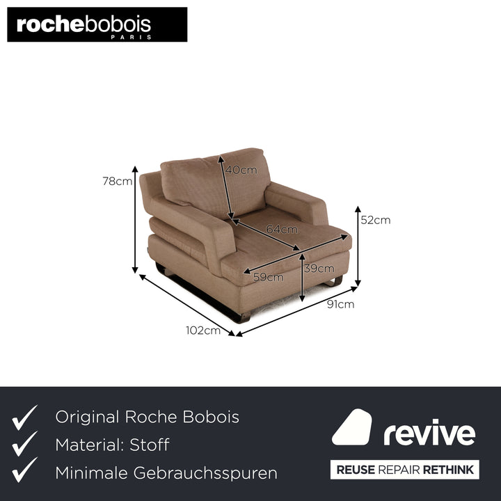 Roche Bobois fabric armchair beige