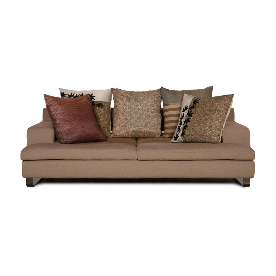 Roche Bobois Stoff Sofa Beige Dreisitzer Couch