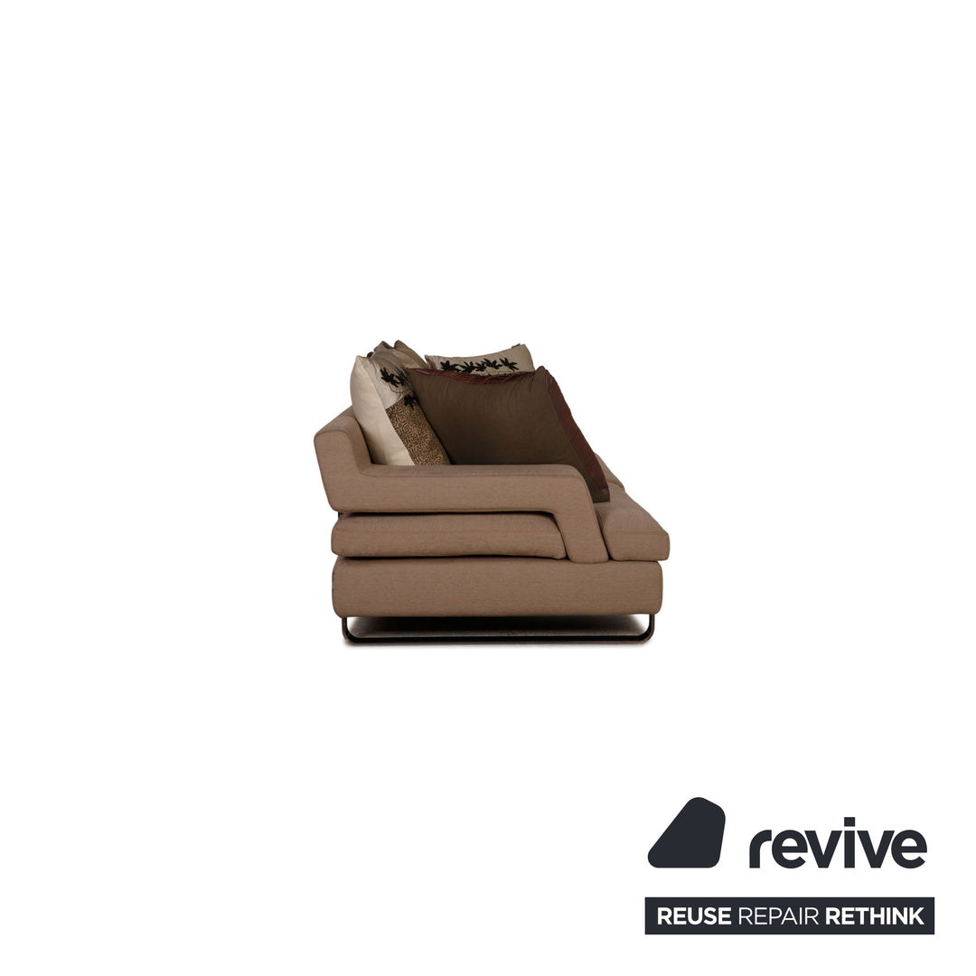 Roche Bobois Stoff Sofa Beige Dreisitzer Couch