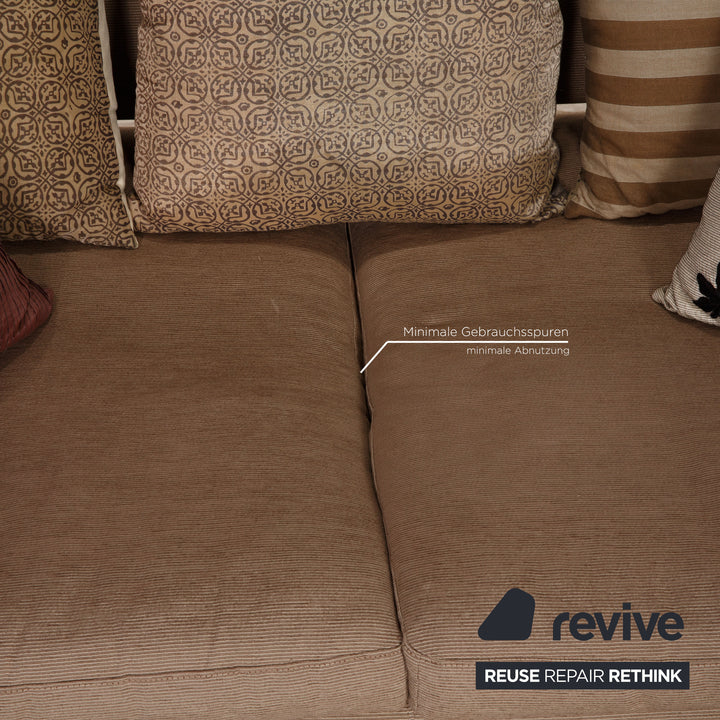 Roche Bobois fabric sofa beige three seater couch