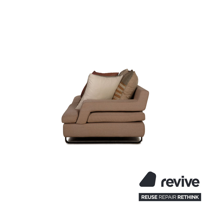 Roche Bobois fabric sofa beige three seater couch