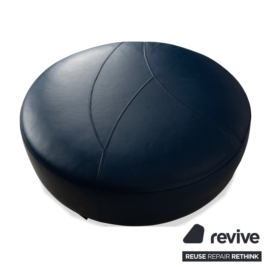 Roche Bobois TANGRAM Leder Hocker Blau