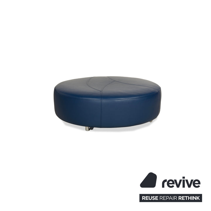 Roche Bobois TANGRAM Leder Hocker Blau
