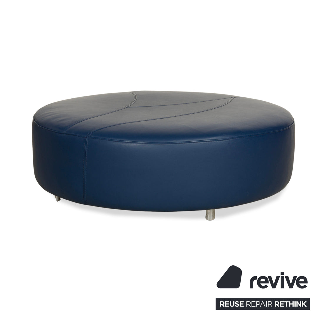 Puf Roche Bobois TANGRAM de cuero azul