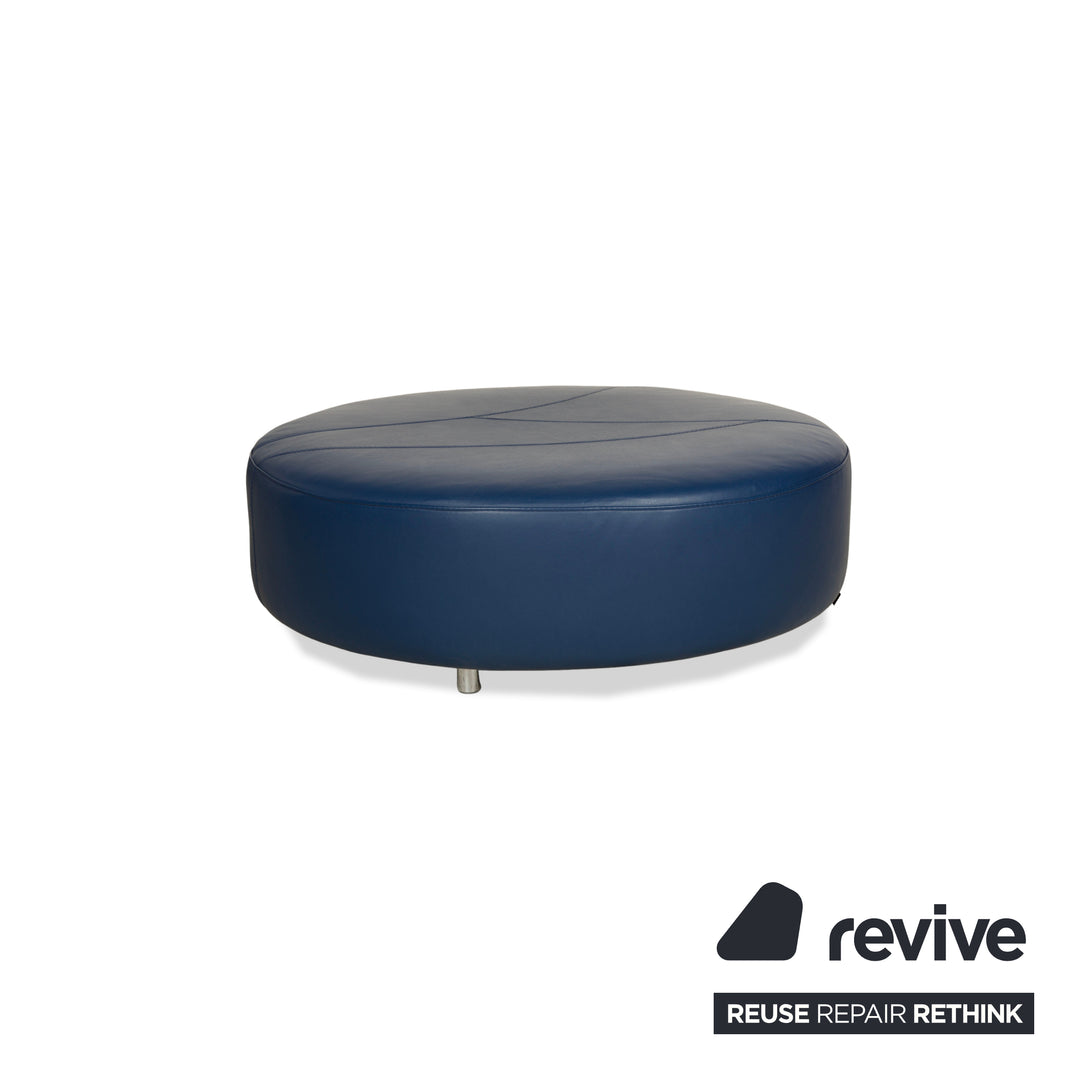 Roche Bobois Tabouret TANGRAM Cuir Bleu