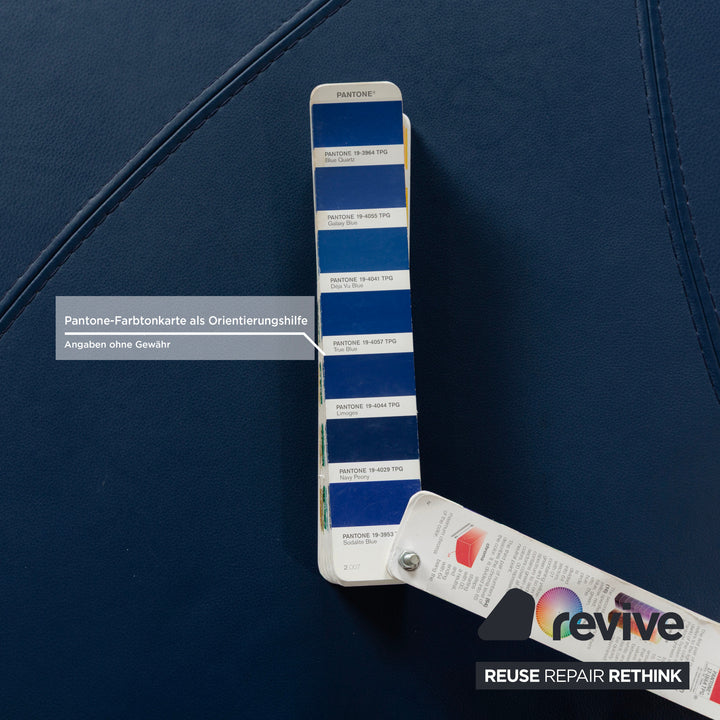 Puf Roche Bobois TANGRAM de cuero azul