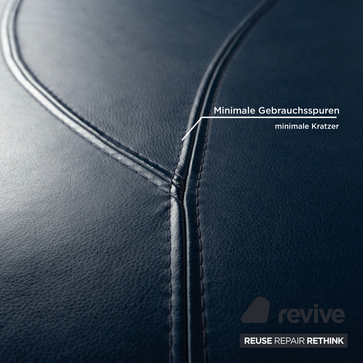 Roche Bobois Tabouret TANGRAM Cuir Bleu