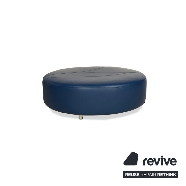 Roche Bobois TANGRAM Leder Hocker Blau