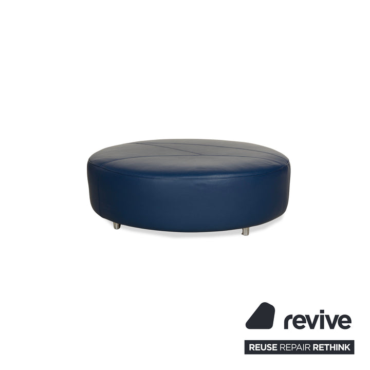 Roche Bobois Tabouret TANGRAM Cuir Bleu