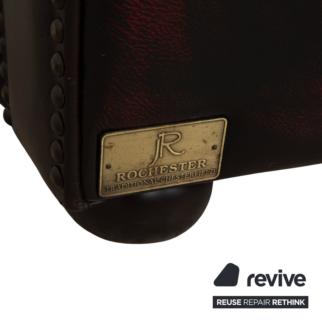 Rochester Chesterfield Leder Sessel Rot Braun Vintage