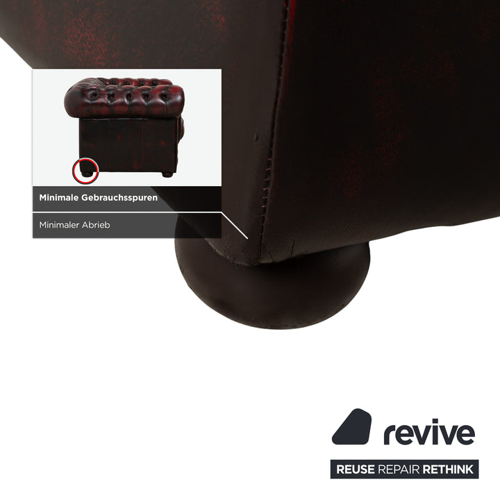 Rochester Chesterfield Leder Sessel Rot Braun Vintage