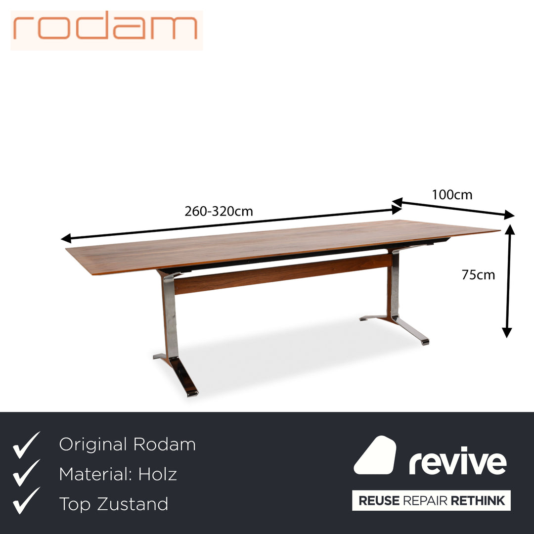 Rodam Pi Wooden Dining Table Brown Walnut Extendable 260-320 x 75 x 100cm