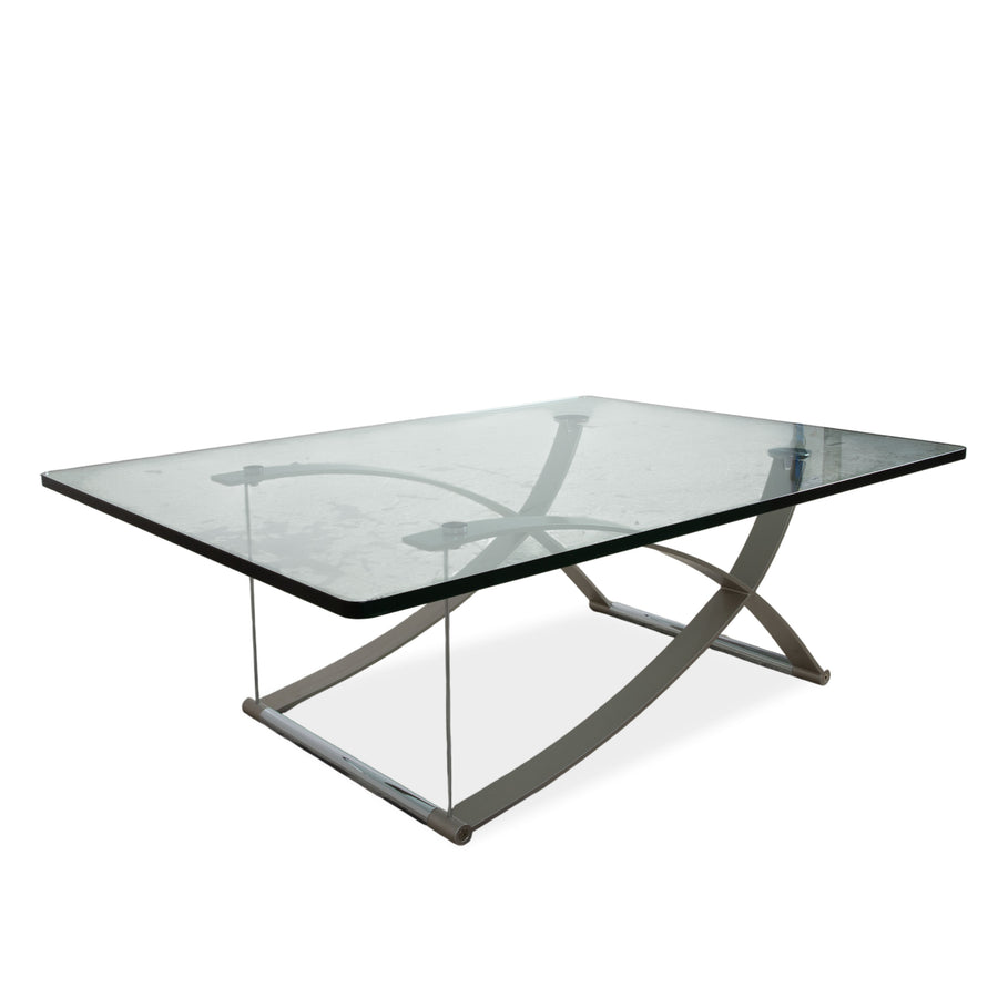 Rolf Benz 1150 Couchtisch Glas Silber Chrom