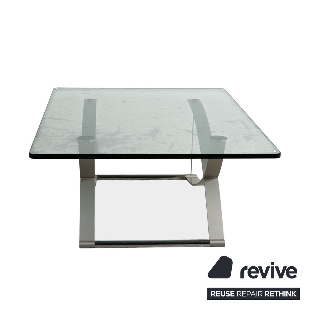 Table basse Rolf Benz 1150 en verre argenté chromé