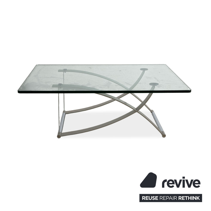 Rolf Benz 1150 Couchtisch Glas Silber Chrom