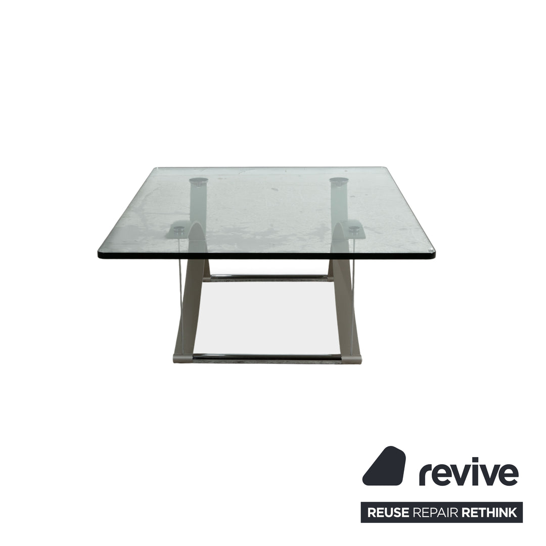 Table basse Rolf Benz 1150 en verre argenté chromé