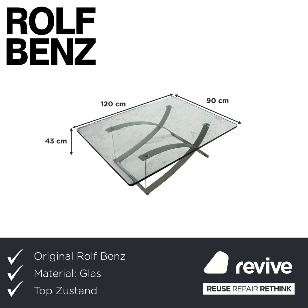Table basse Rolf Benz 1150 en verre argenté chromé
