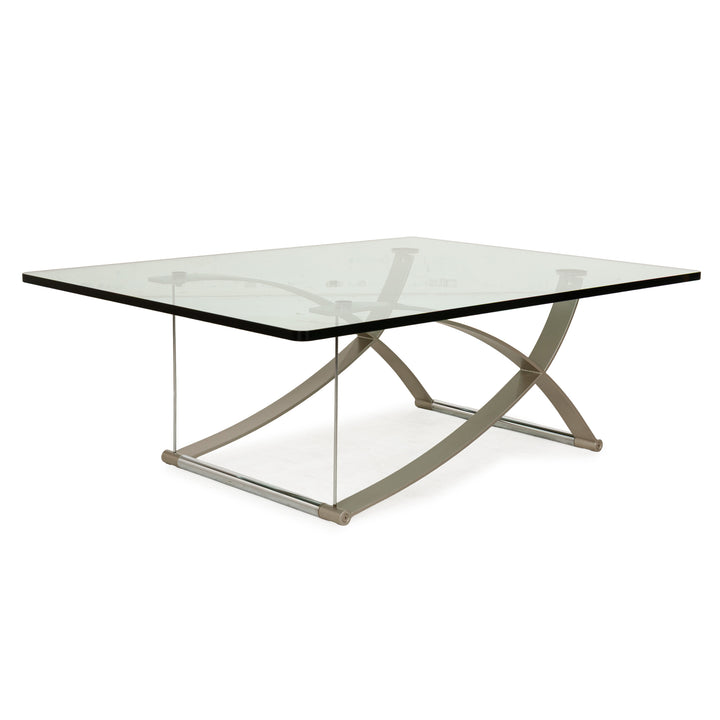 Table basse en verre argenté Rolf Benz 1150
