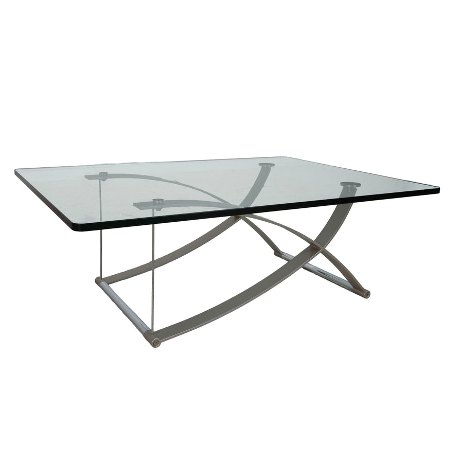 Rolf Benz 1150 Glas Couchtisch Silber