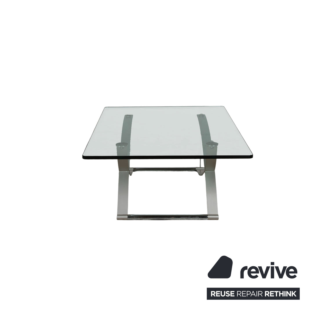 Rolf Benz 1150 Glas Couchtisch Silber