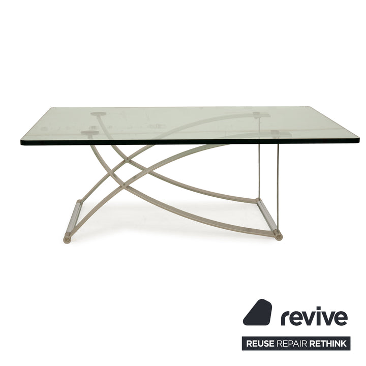 Rolf Benz 1150 Glas Couchtisch Silber