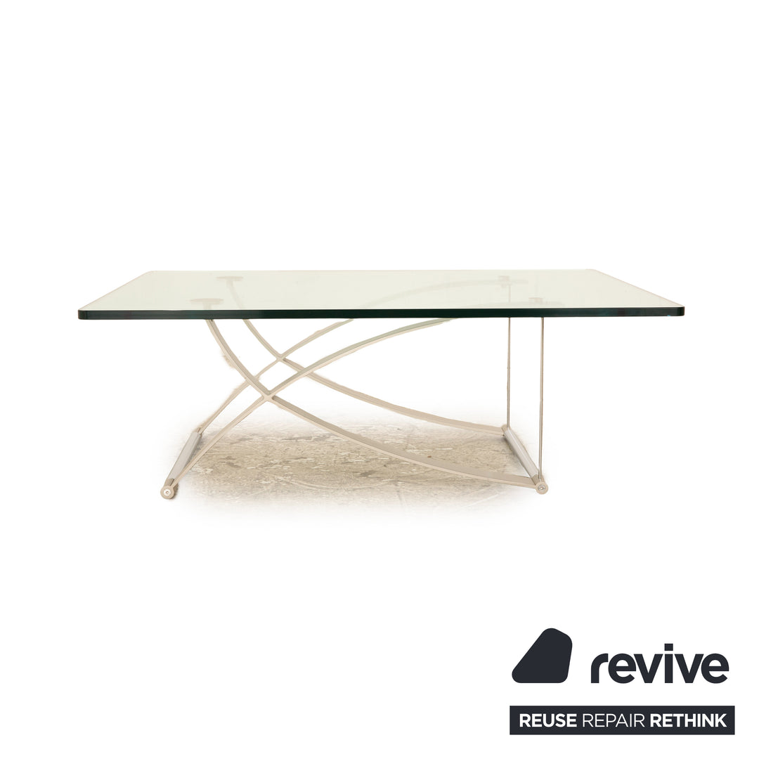 Rolf Benz 1150 glass coffee table silver