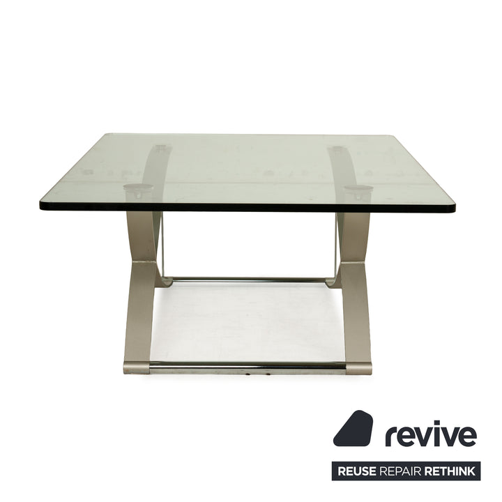 Rolf Benz 1150 Glas Couchtisch Silber