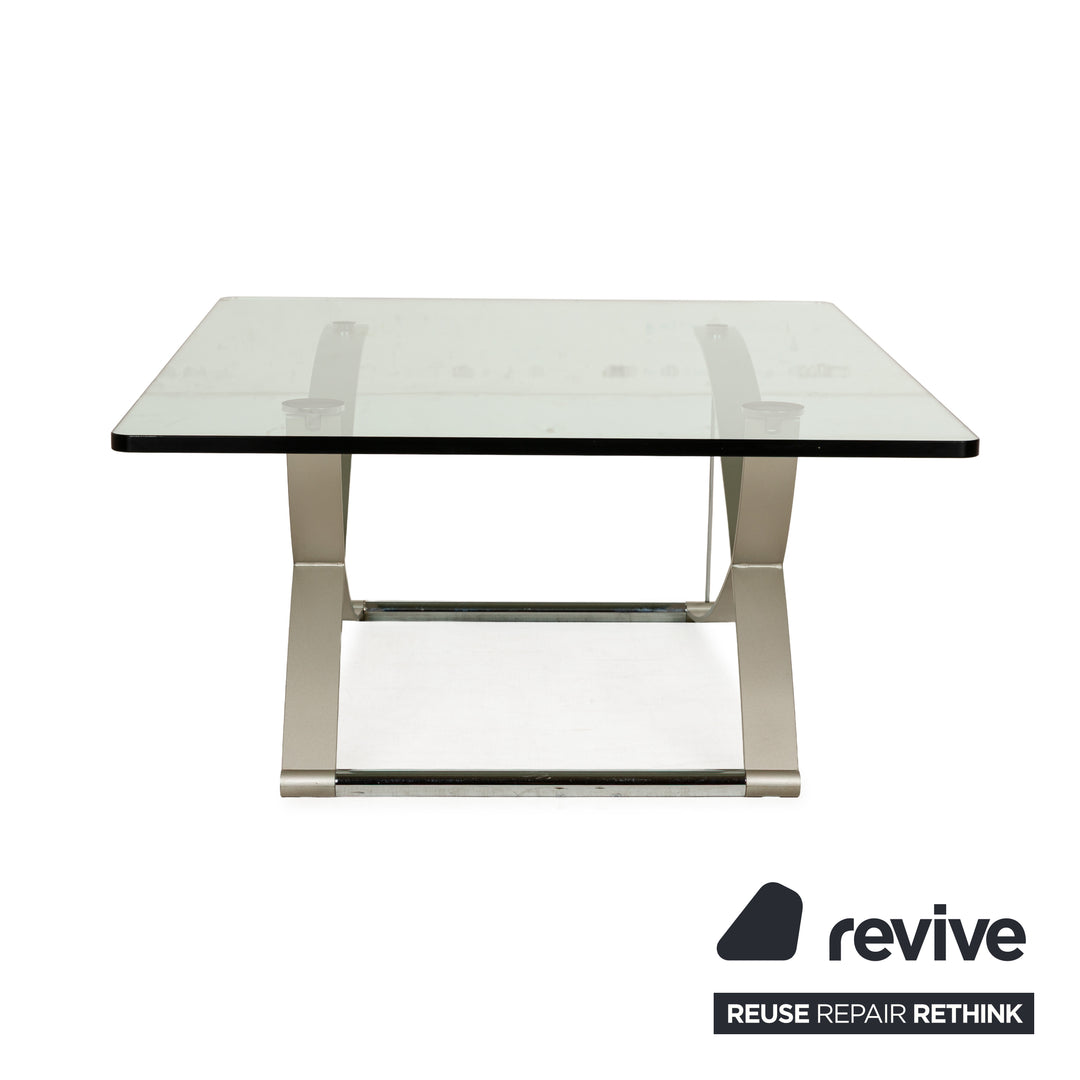 Rolf Benz 1150 Glas Couchtisch	Silber
