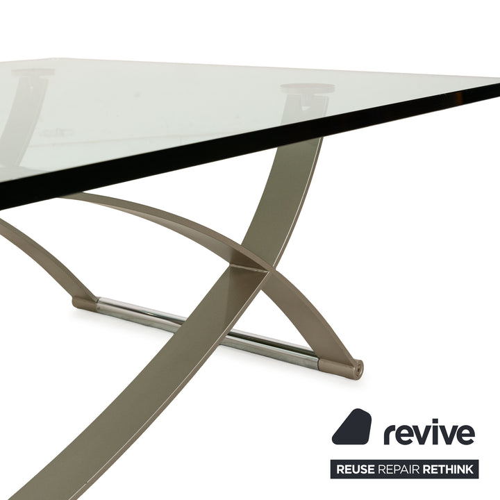 Rolf Benz 1150 Glas Couchtisch	Silber