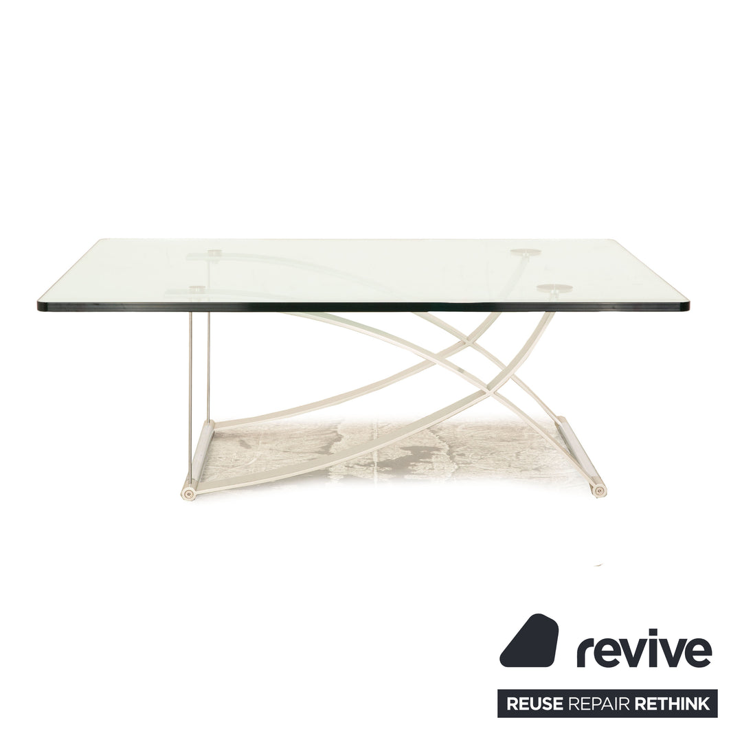 Rolf Benz 1150 glass coffee table silver
