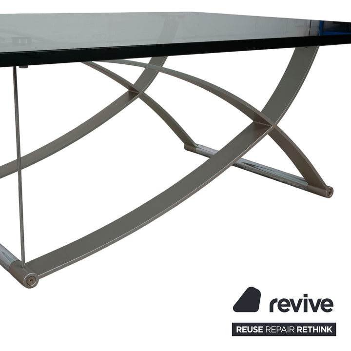 Rolf Benz 1150 Glas Couchtisch Silber