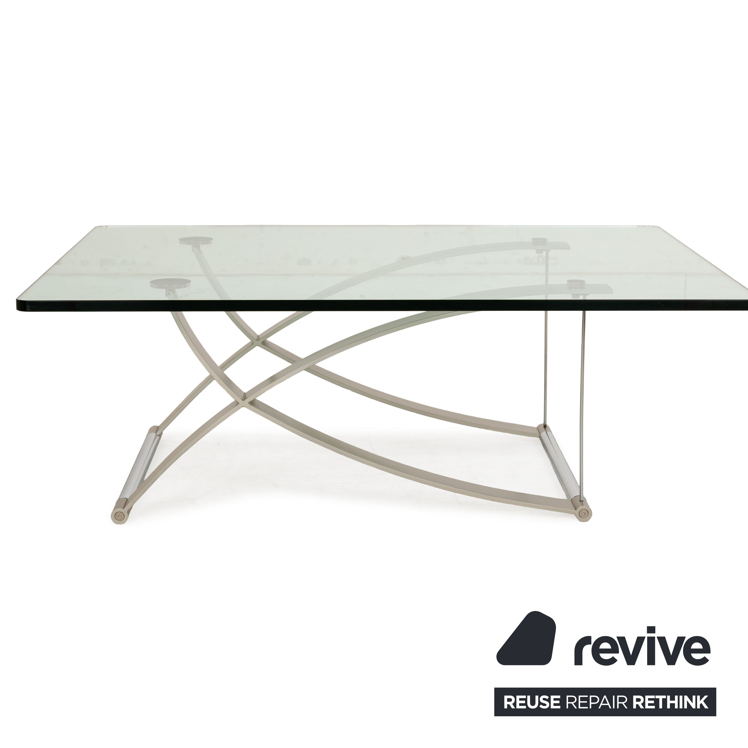 Rolf Benz 1150 Glas Couchtisch	Silber