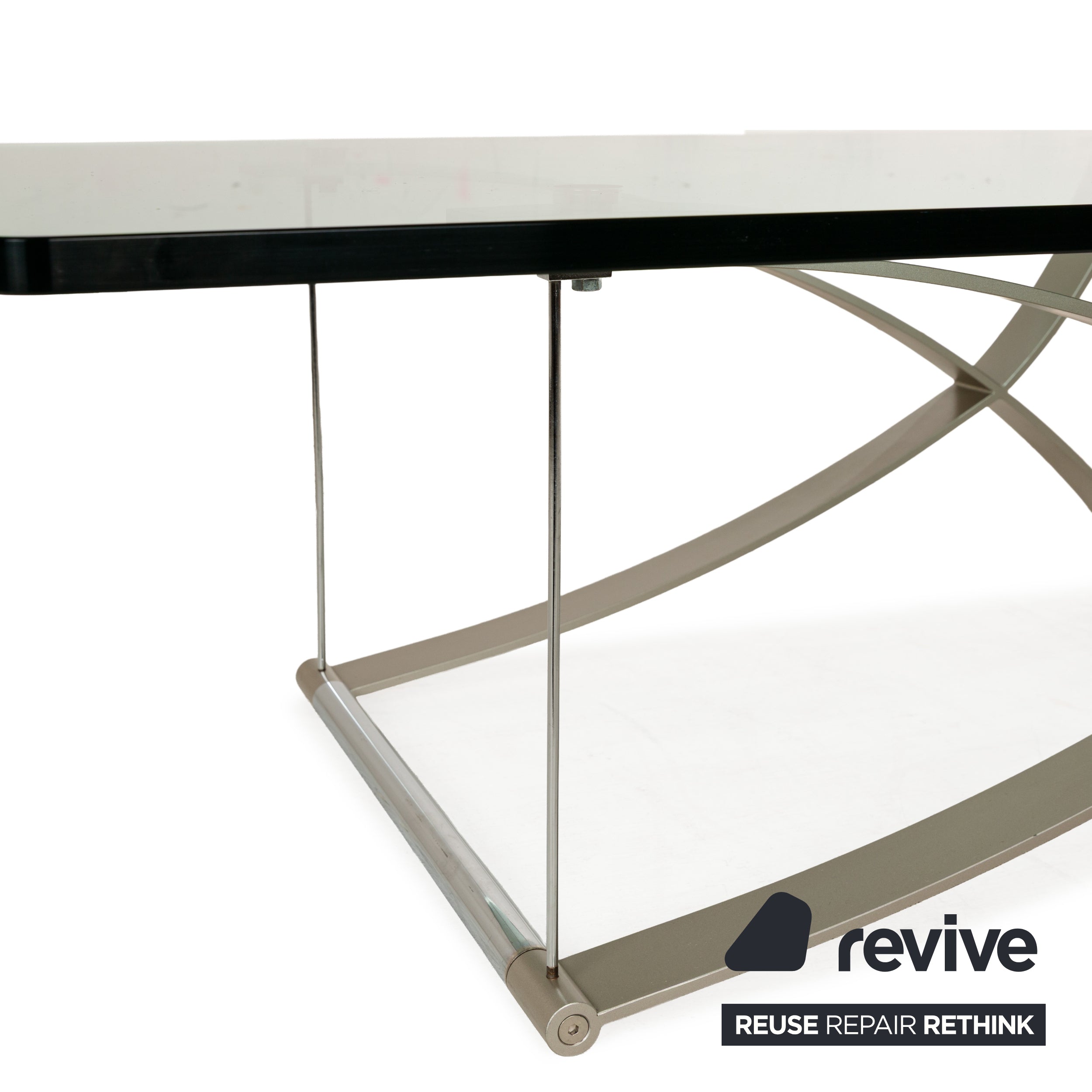 Rolf Benz 1150 Glas Couchtisch	Silber