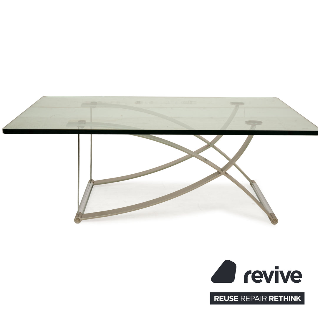 Table basse en verre Rolf Benz 1150 argent