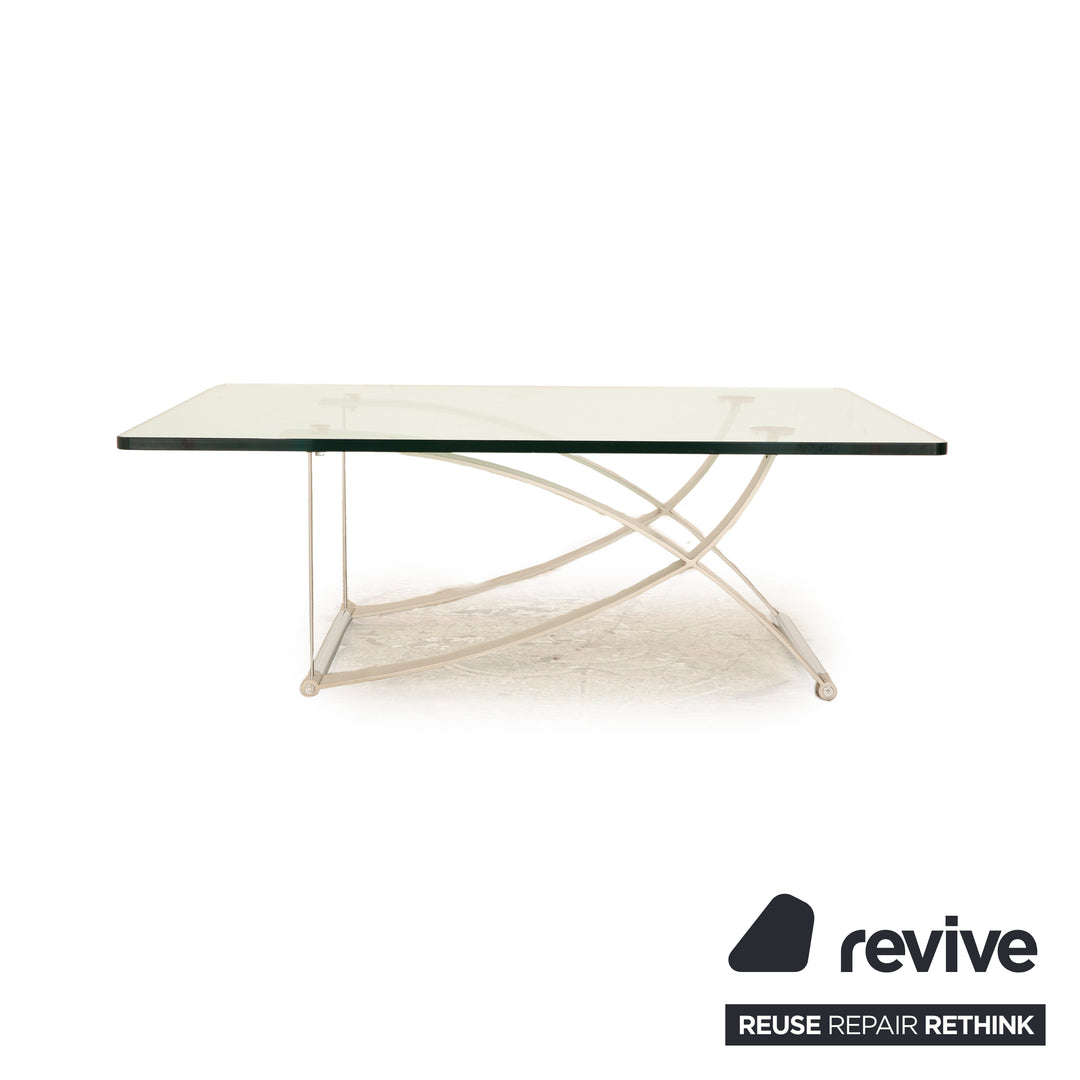 Rolf Benz 1150 glass coffee table silver