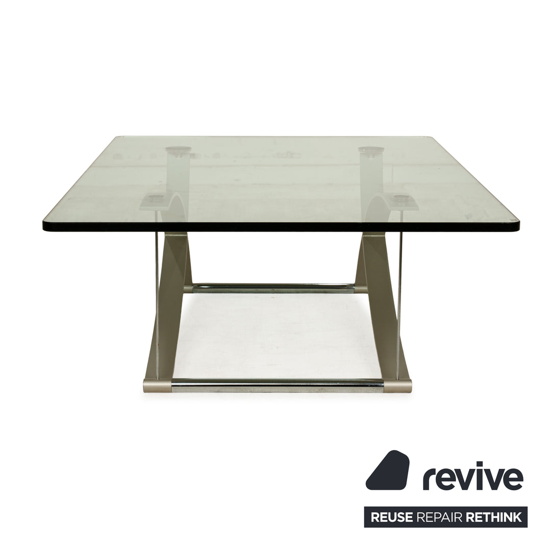 Rolf Benz 1150 Glas Couchtisch Silber